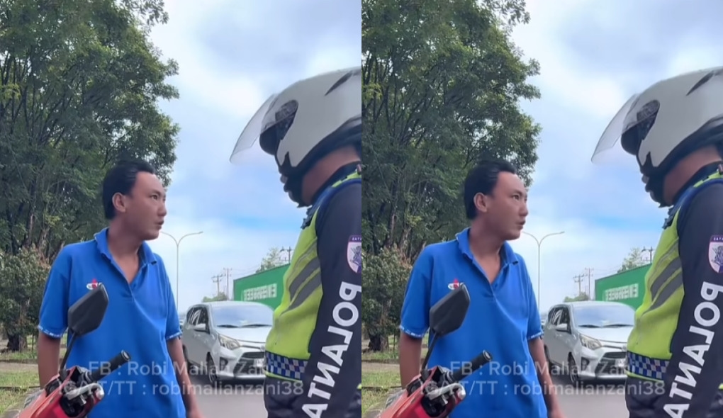 Viral di Palembang, Pengendara Tanpa Helm Tantang Polisi Saat Ditilang