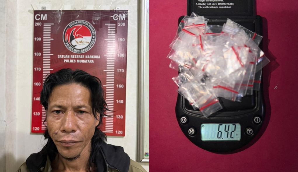 Digerebek Malam Hari, Pengedar Sabu di Muratara Simpan 41 Paket Siap Edar