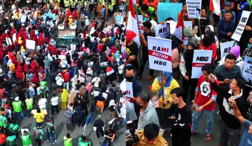 Ratusan Warga Demo di DPRD Sumsel, Desak Program Makan Bergizi Gratis Tetap Dilanjutkan
