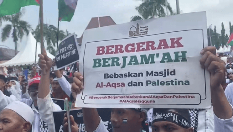 Solidaritas Palestina Menggema di Palembang, Ribuan Massa Gelar Aksi di DPRD Sumsel