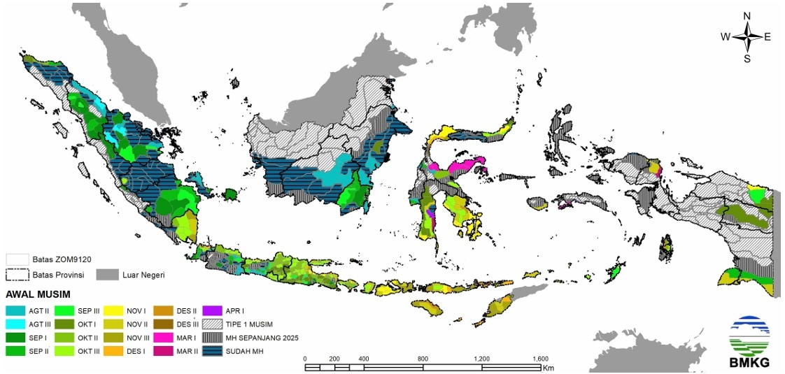 Prediksi Musim Hujan 2025/2026 Menurut BMKG: Awal, Puncak hingga Durasinya