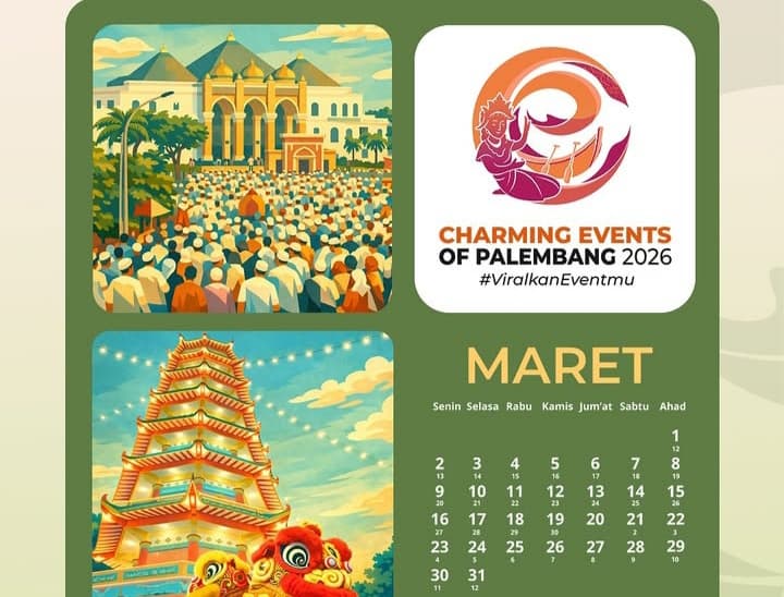 Deretan Agenda Kota Palembang Maret 2026, Ada Wisata Religi hingga Ajang Kompetisi Nasional