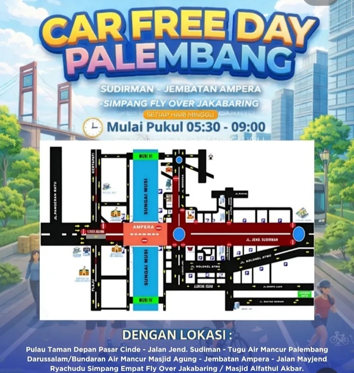 Uji Coba CFN dan CFD Palembang Segera Digelar, Berikut Skema Rekayasa Lalu Lintas yang Disiapkan