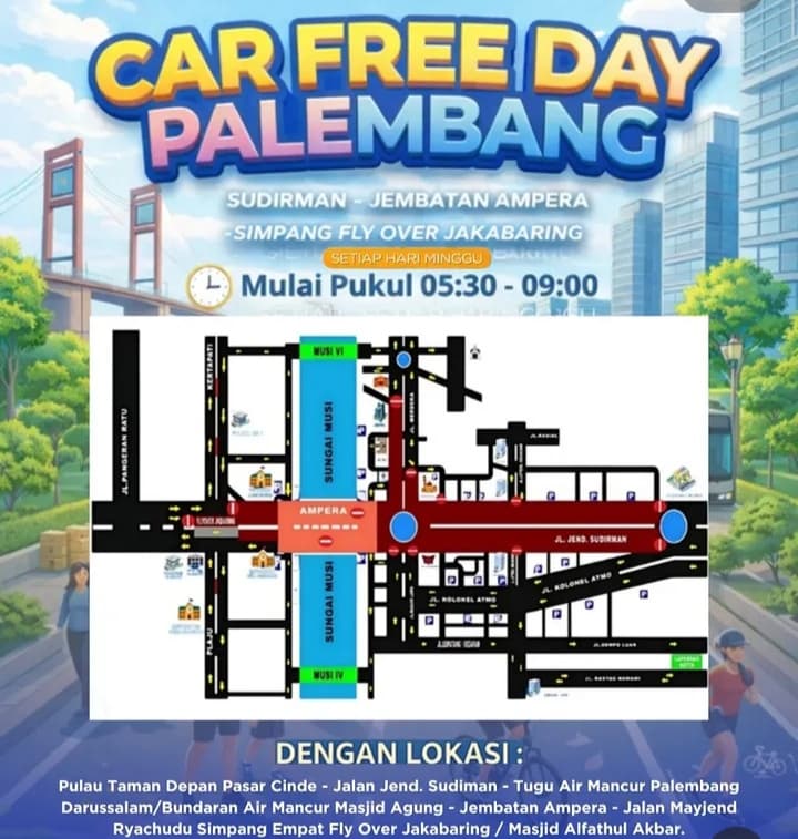 Uji Coba CFN dan CFD Palembang Segera Digelar, Berikut Skema Rekayasa Lalu Lintas yang Disiapkan