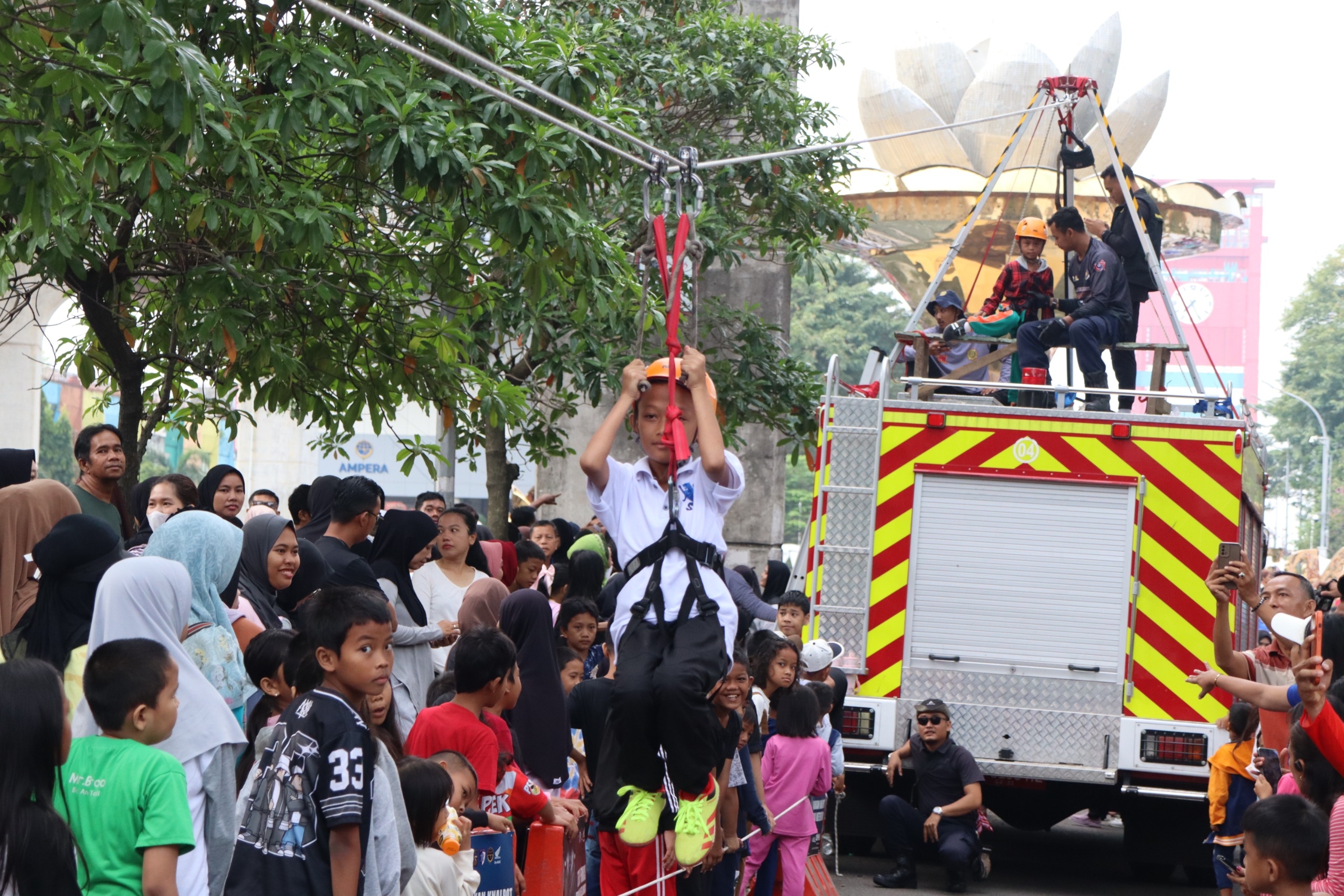 CFD Palembang Makin Diminati, Wahana Flying Fox Gratis Jadi Favorit Anak-anak