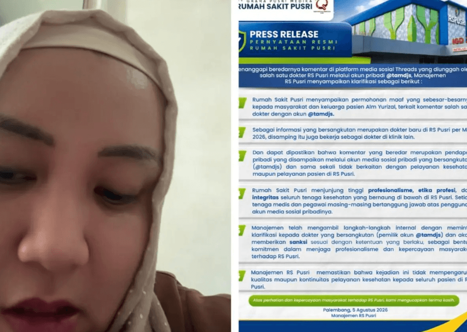 Dokter RS Pusri yang Viral karena Komentar di Media Sosial Minta Maaf, Manajemen Siapkan Sanksi