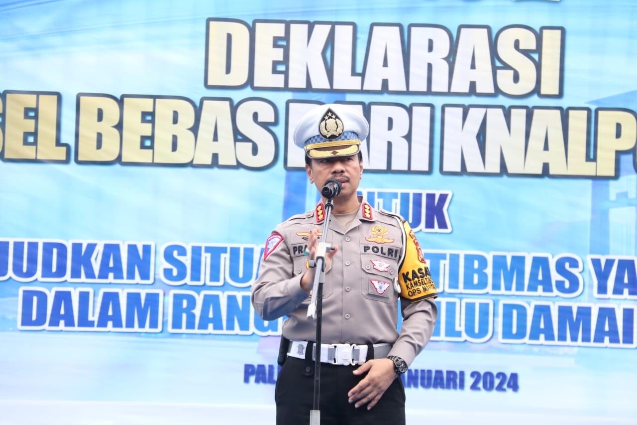 Catat! Knalpot Brong Resmi Dilarang, Berikut Deklarasi yang Digelar Dirlantas Polda Sumsel