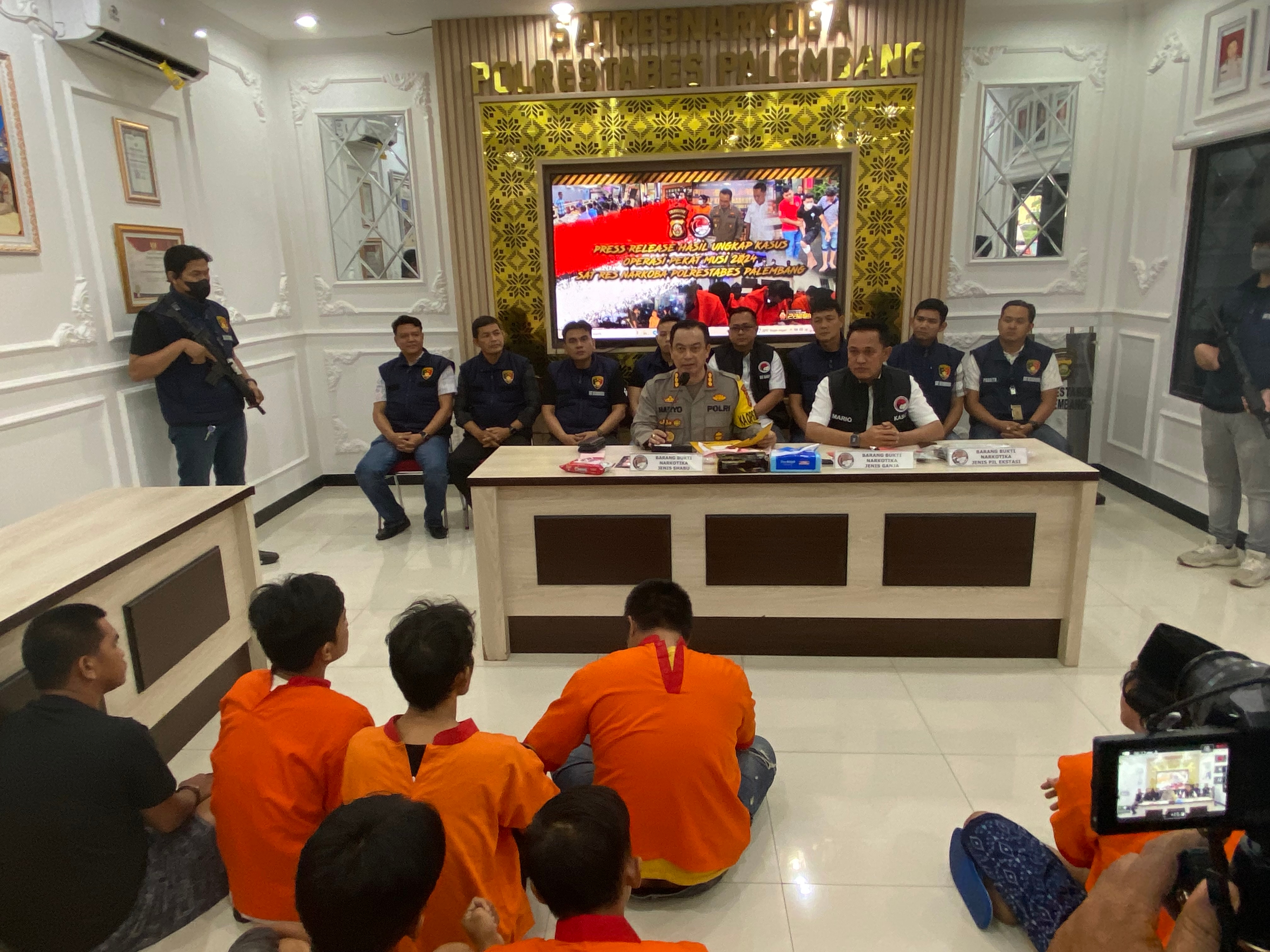 Polrestabes Palembang Tangkap 27 Tersangka Kasus Narkotika Jenis Sabu