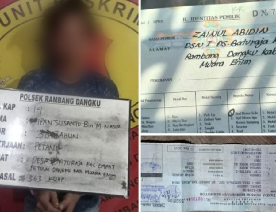 Polisi Muara Enim Tangkap Pelaku Curanmor di Kebun Karet