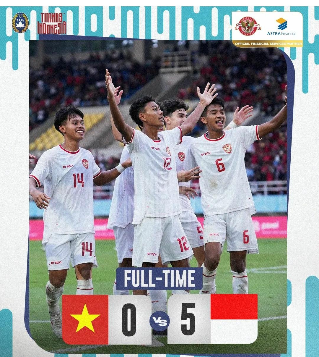 Timnas Indonesia U-16 Menang Telak 5-0 atas Vietnam dalam Piala AFF U-16