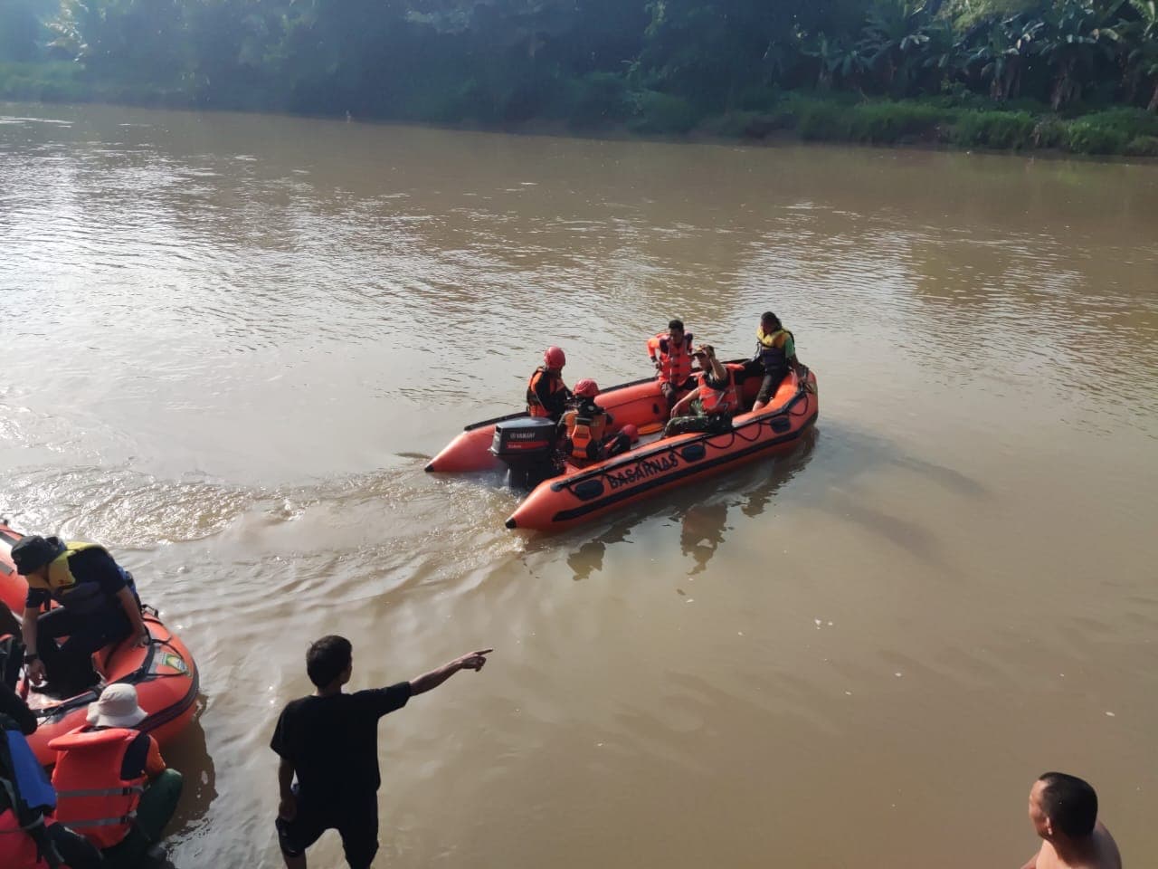 Tim SAR Lakukan Pencarian Bocah SD yang Hilang Tenggelam di Sungai Ogan