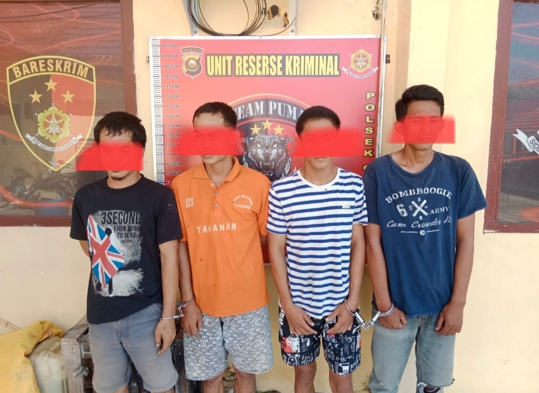 Sedang Asik Pesta Narkoba, Empat Warga Muara Enim Diciduk Polsek Gelumbang
