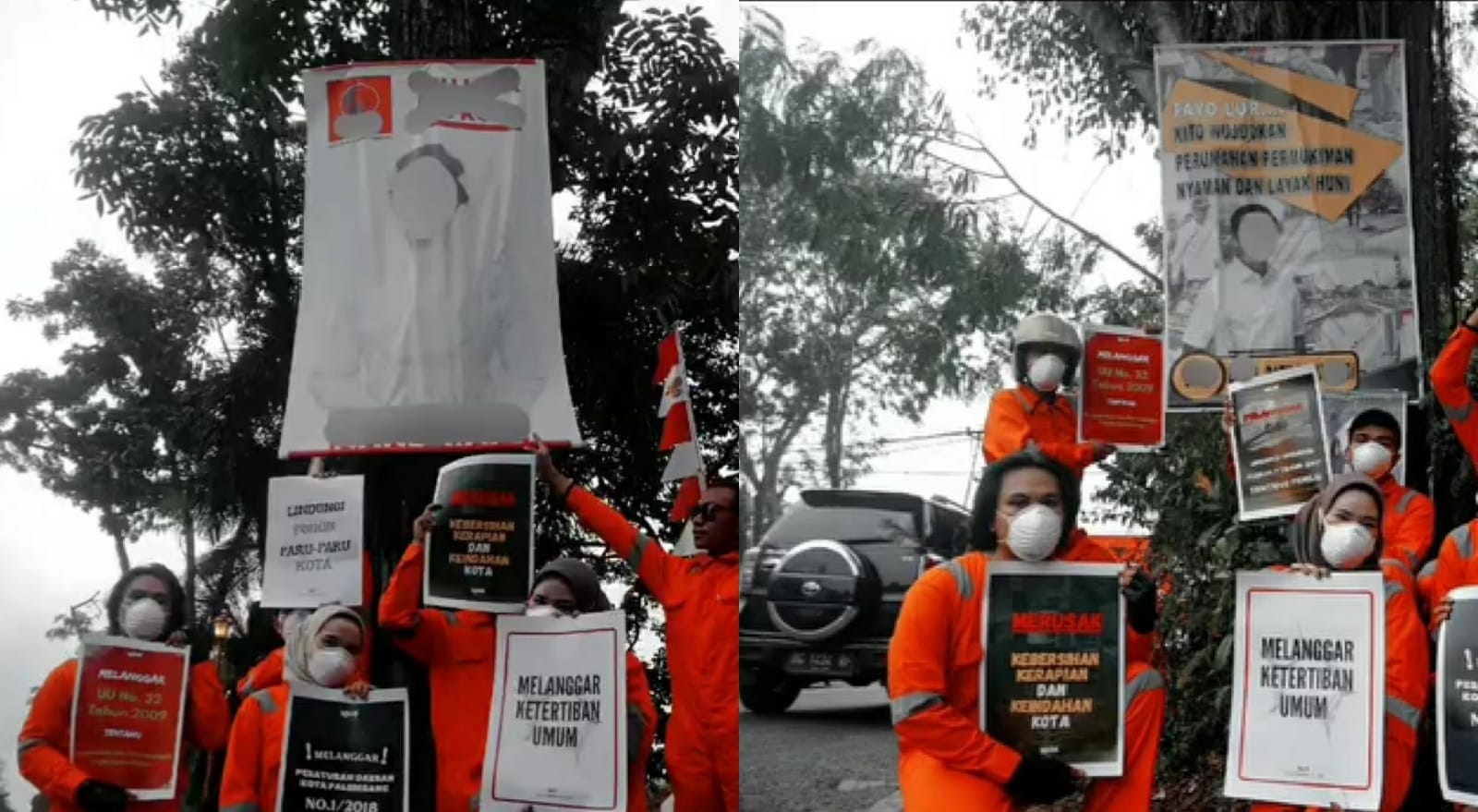 Rusak Pohon Demi Kampanye, WALHI Sumsel Tuntut Tindakan Tegas