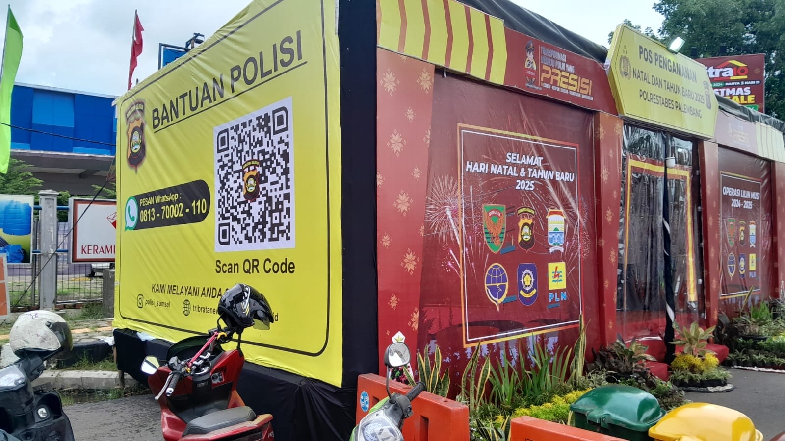 Pos Pengamanan Natal dan Tahun Baru di Jakabaring, Solusi bagi Warga Pendatang yang Tersesat