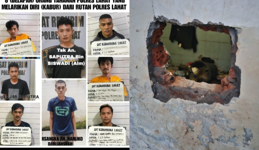 Lima Tahanan Polres Lahat Masih Buron, Pelarian Diduga Diotaki Napi Kasus Narkoba