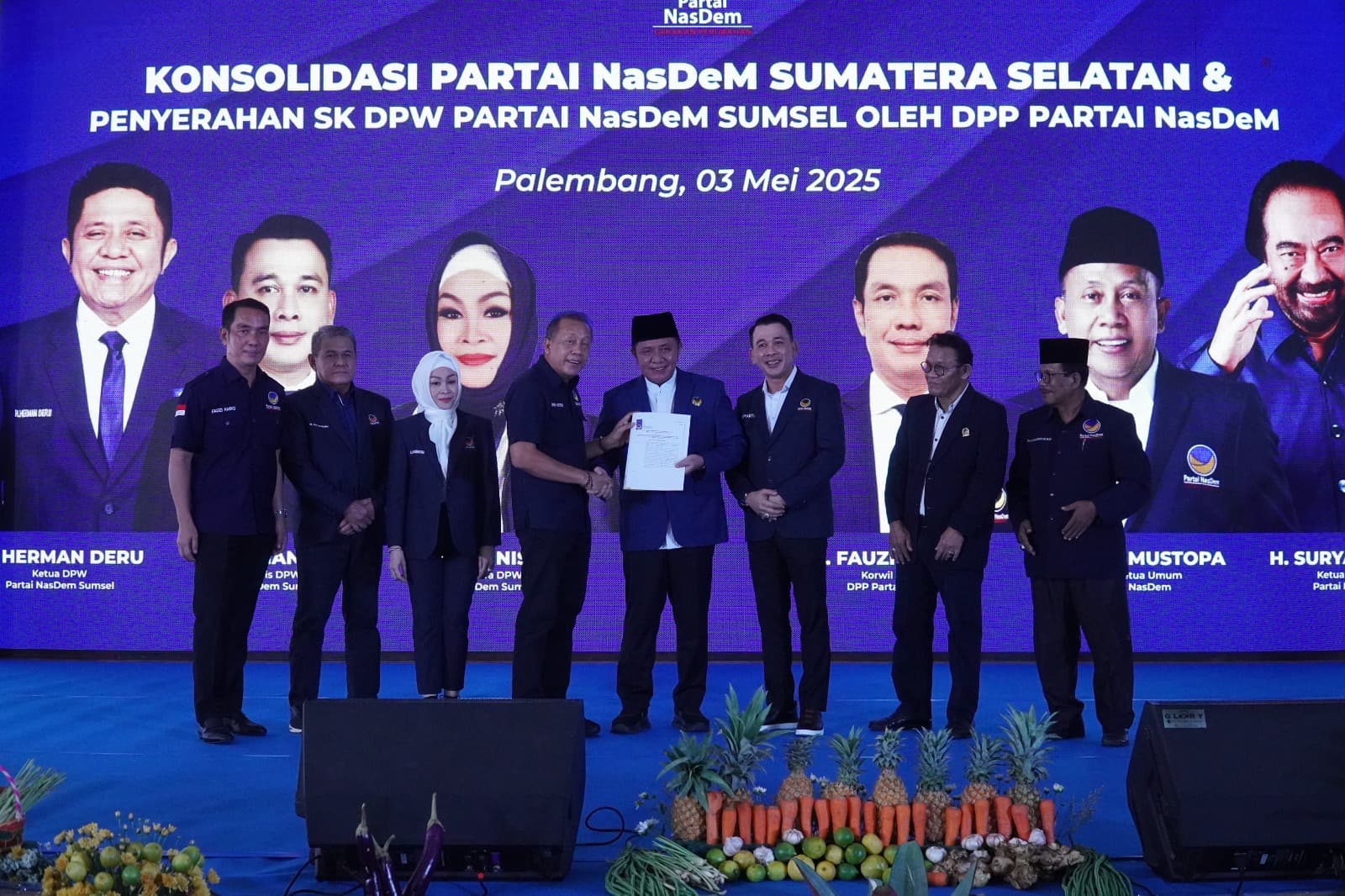 DPW NasDem Sumsel Terima SK Kepengurusan 2024–2029, Herman Deru Siap Menangkan Pemilu 2029