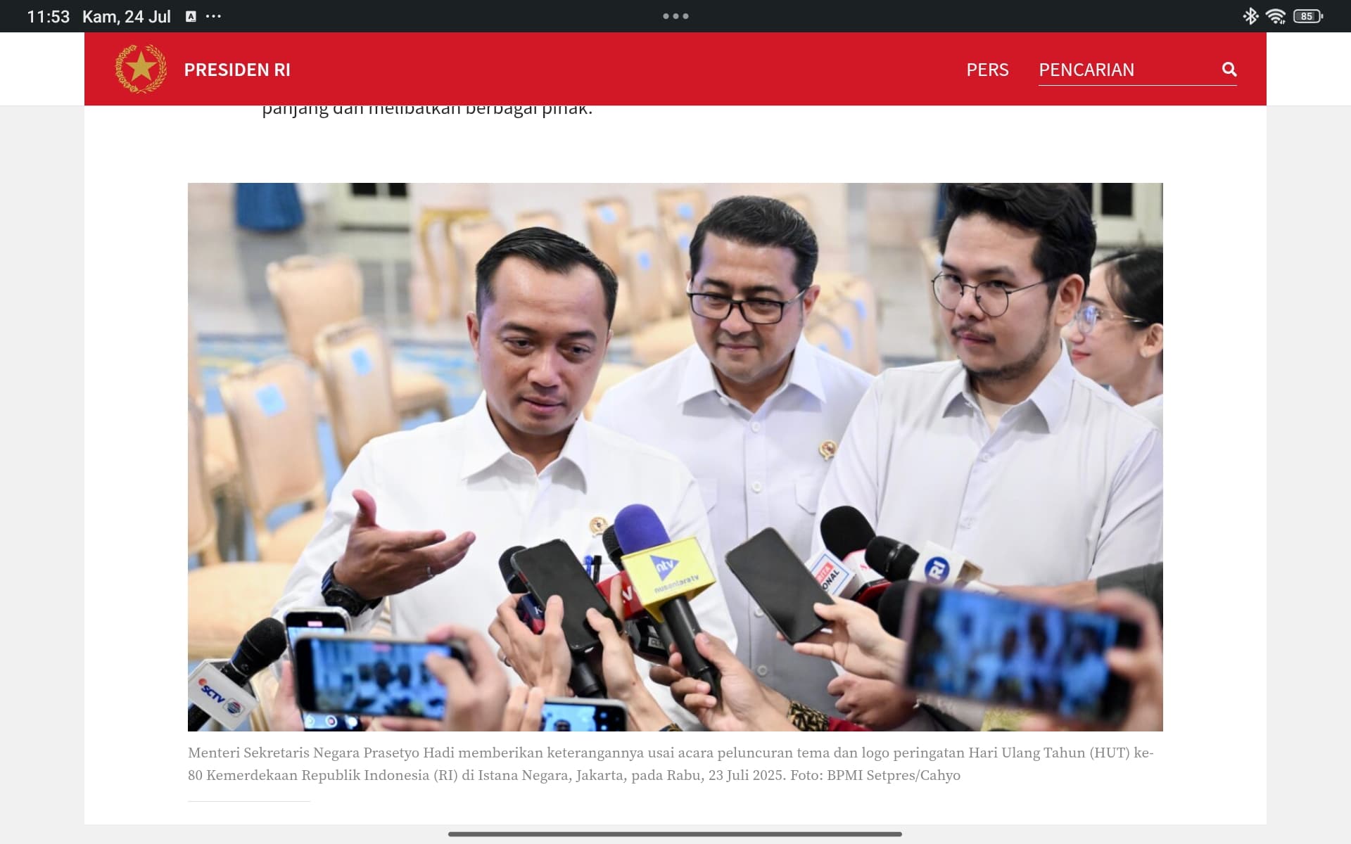 Logo HUT ke-80 RI Resmi Diluncurkan, Simbol Era Baru Indonesia yang Bersatu dan Maju