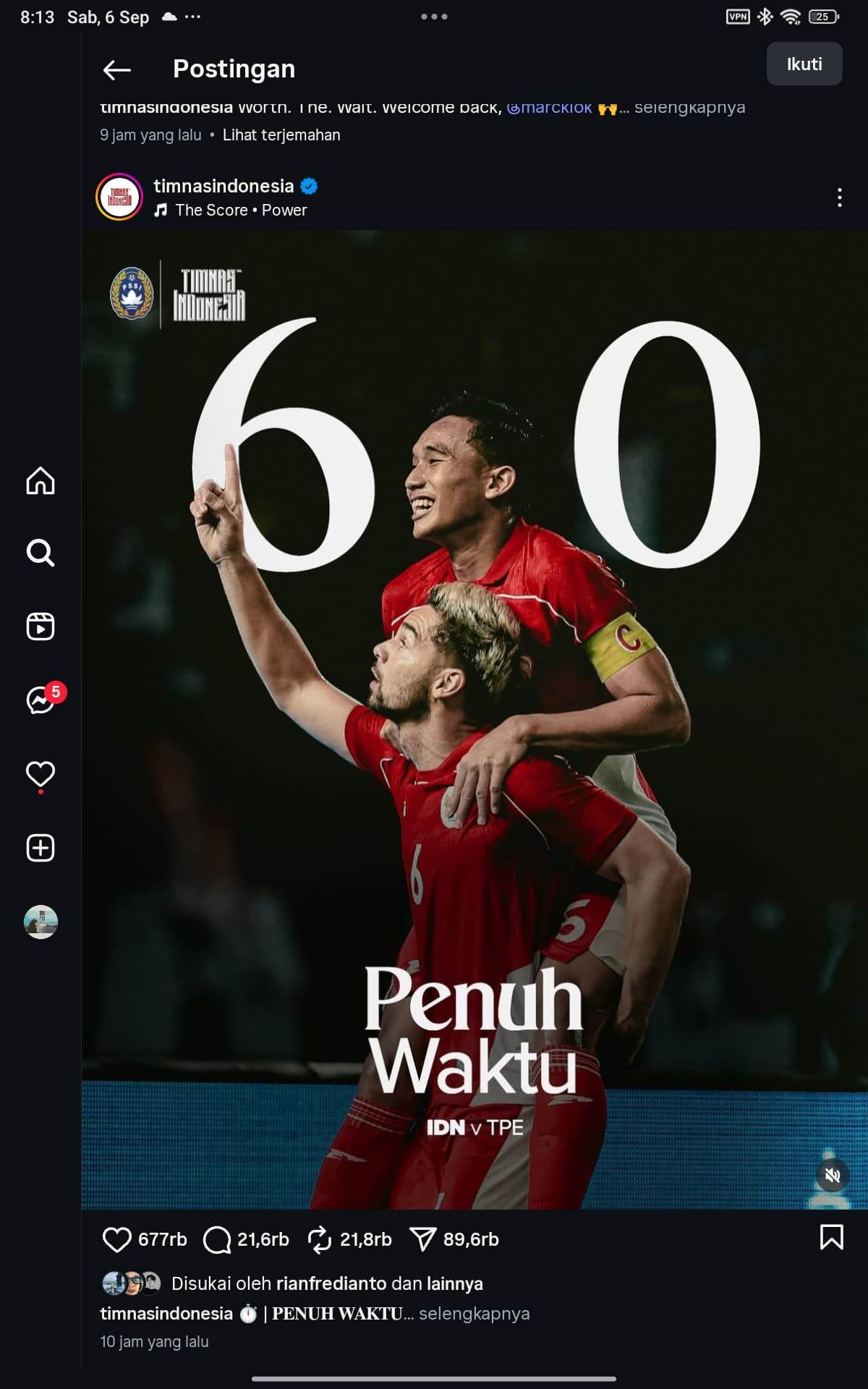 Kalahkan Chinese Taipei, Ranking Timnas Indonesia di FIFA Melonjak Naik