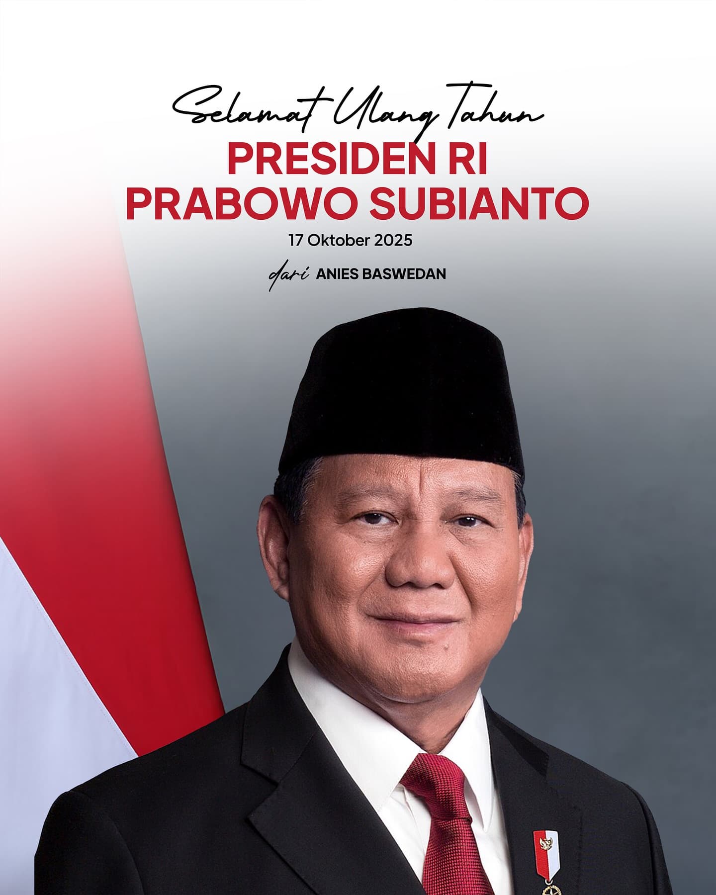 Doa dan Harapan Anies Baswedan di Hari Ulang Tahun Prabowo ke 74: Semoga Allah Berikan Petunjuk