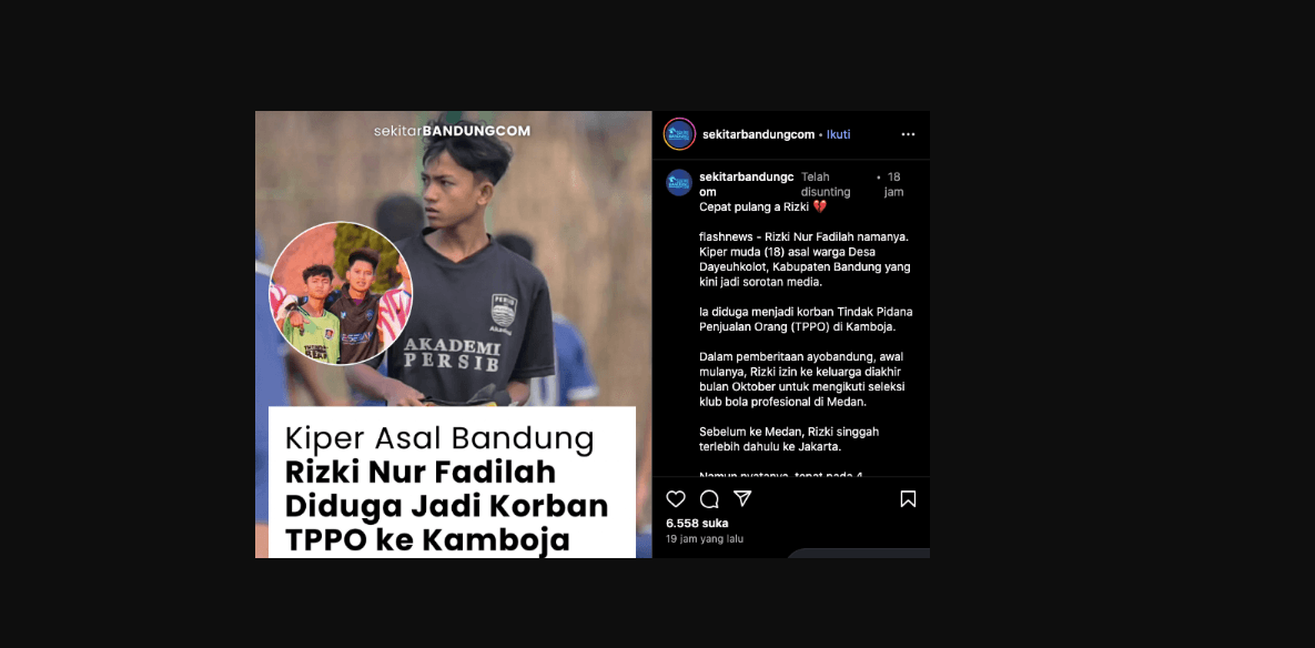Kiper Muda Bandung Jadi Korban TPPO di Kamboja, Keluarga Minta Pemerintah Segera Bertindak
