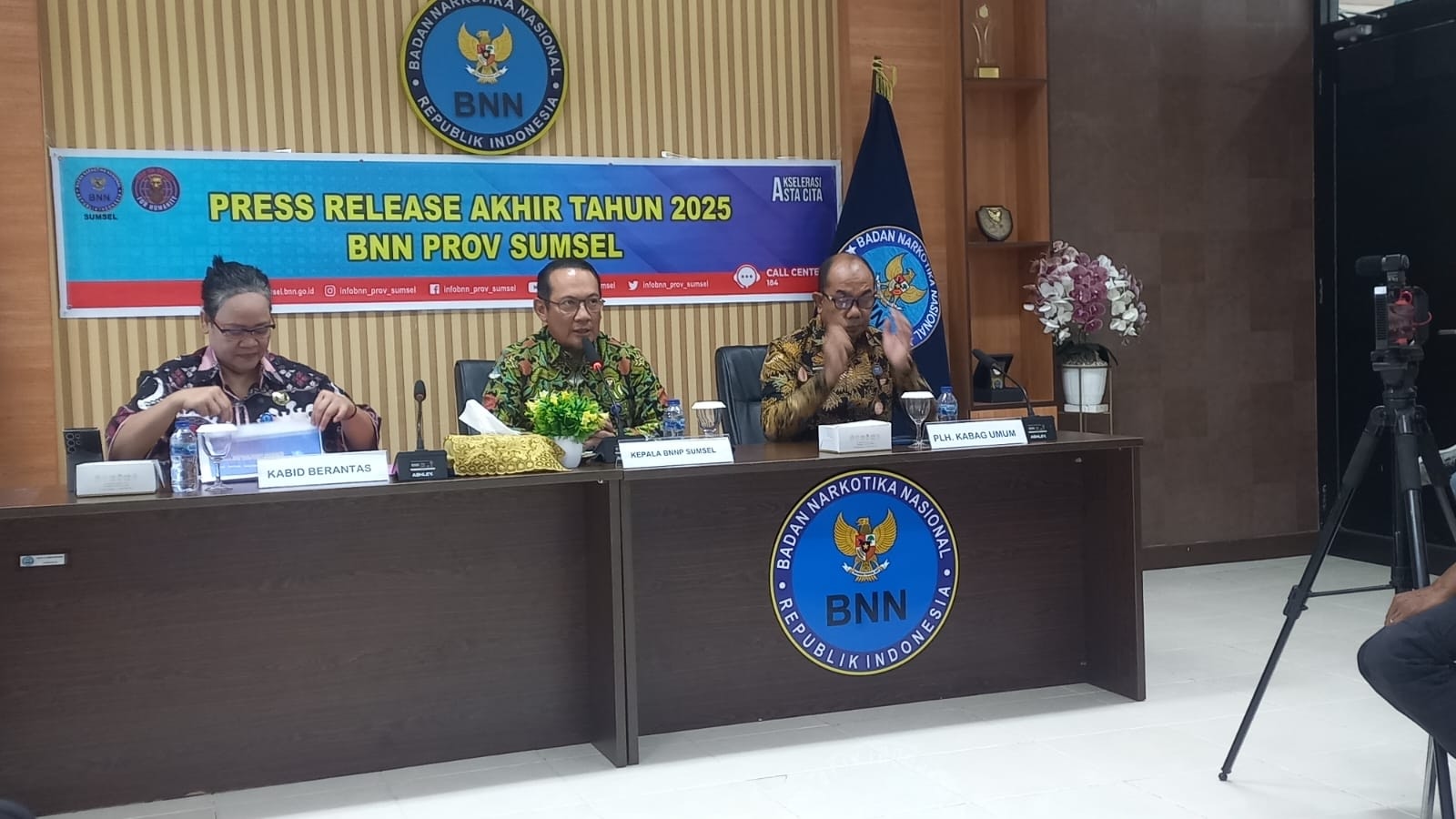 BNNP Sumsel Amankan Puluhan Kilogram Sabu dan Ribuan Ekstasi Sepanjang 2025
