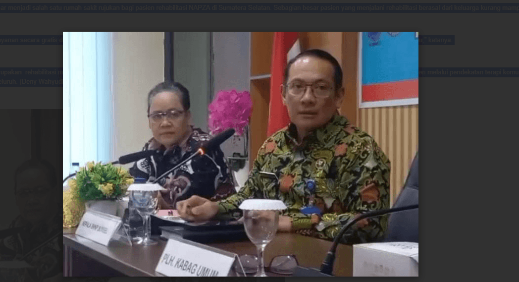 Over Kapasitas, BNN Sumsel Rencanakan Penambahan 100 Tempat Tidur Rehabilitasi NAPZA Gratis